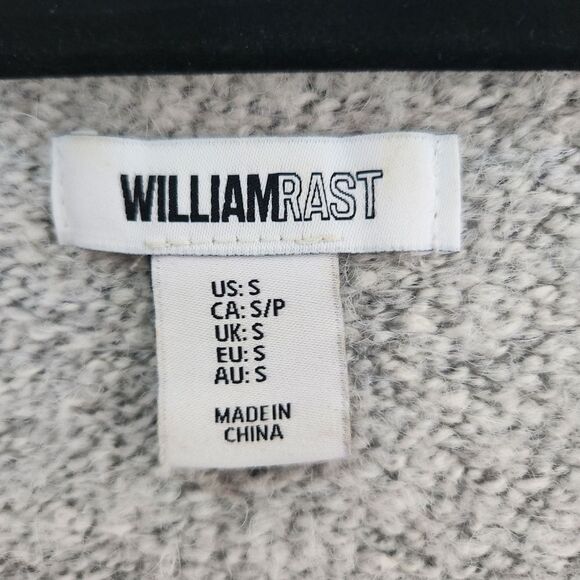 WILLIAM RAST Gray Wool Blend V-Neck Button Front Cardigan size Small - Picture 6 of 7